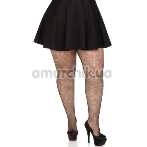 Колготки Leg Avenue Rhinestone Micro Net Tights, чорні