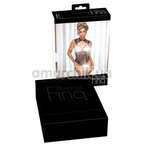 Боди Abierta Fina Crotchless Body, черное