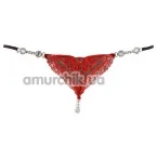 Трусики-стрінги Rhinestones String, червоні - Фото №1