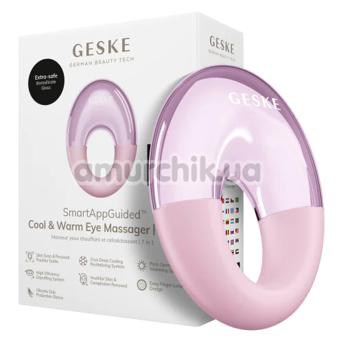 Массажер для глаз Geske Cool & Warm Eye Massager 7 in 1, светло-розовый