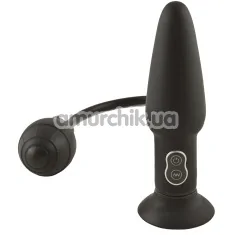 Анальный расширитель с вибрацией Malesation Inflatable Vibrating Butt Plug, чёрный - Фото №1