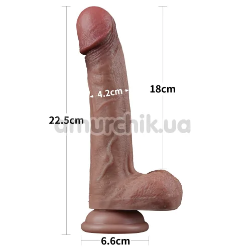 Фаллоимитатор Dual-Layered Silicone Nature Cock LV411046, коричневый