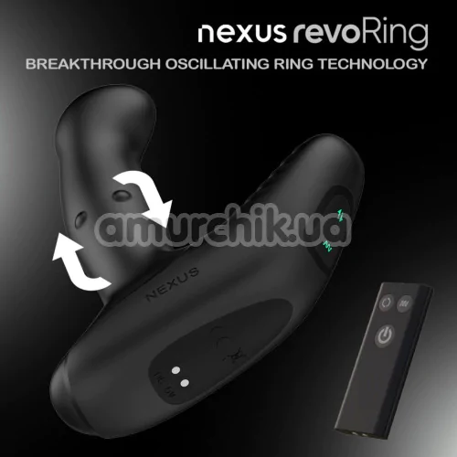 Вибростимулятор простаты с ротацией Nexus Revo Ring, черный