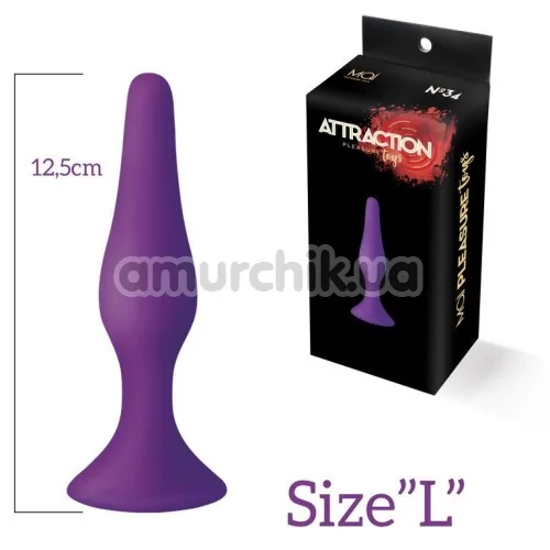 Анальная пробка Mai Attraction Pleasure Toys №34, фиолетовая