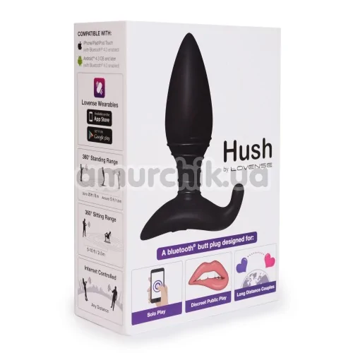 Анальна пробка з вібрацією Lovense Hush Small, чорна