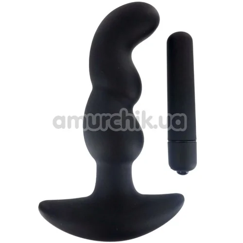 Вибростимулятор простаты Master Series Onyx Vibrating Silicone Anal Plug, черный