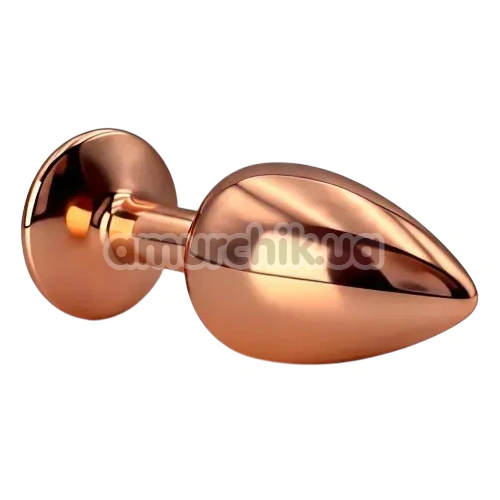 Анальна пробка з рожевим кристалом Alume Metal Plug S, бронзова