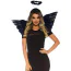 Комплект аксессуаров ангела Leg Avenue Feather Angel Wings & Halo Accessory Kit черный: крылья + нимб - Фото №1
