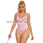 Комплект Star Night Luxury Rhinestone Lingerie Set, рожевий: бюстгальтер + трусики-стрінги + корсет - Фото №1