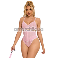 Комплект Star Night Luxury Rhinestone Lingerie Set, рожевий: бюстгальтер + трусики-стрінги + корсет - Фото №1