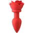 Анальна пробка з вібрацією Booty Sparks 28X Silicone Vibrating Rose Anal Plug L, червона - Фото №1