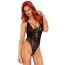 Боди Leg Avenue Floral Lace Thong Teddy, черное - Фото №1