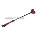 Стек Liebe Seele Wine Red Leather Riding Crop With Heart Shape Tip, бордовый - Фото №1