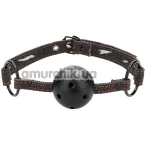 Кляп с джинсовым ремешком Ouch! Breathable Ball Gag, черный - Фото №1