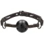 Кляп с джинсовым ремешком Ouch! Breathable Ball Gag, черный - Фото №1