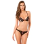 Комплект 2-Piece Lace Peek-a-Boo Bra & Crotchless Thong Set, черный: бюстгальтер + трусики-стринги - Фото №1