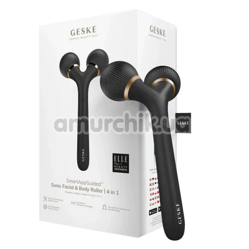 Ультразвуковий масажер Geske Sonic Facial & Body Roller 4 in 1, сірий