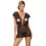 Комплект Obsessive Merossa Chemise, чёрный: пеньюар + трусики-стринги - Фото №2
