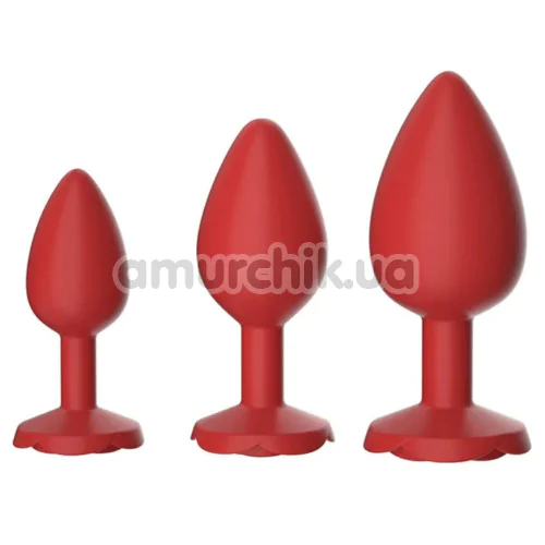 Анальная пробка Rose Shape Silicone Anal Plug Medium, красная