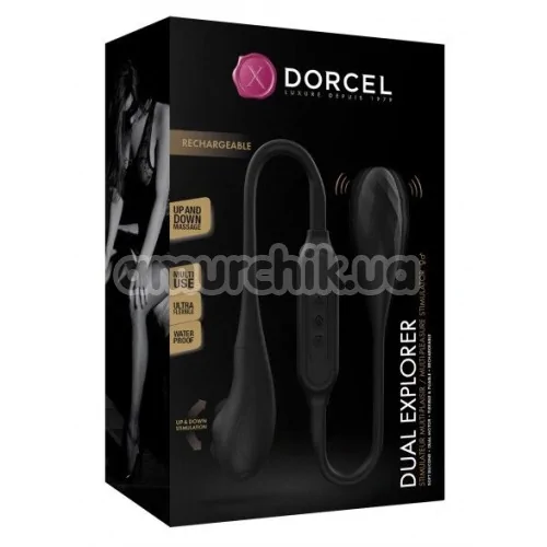 Двокінцевий вібратор Dorcel Dual Explorer, чорний