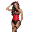 Костюм медсестры JSY Sexy Lingerie 7911, красный: боди + головной убор + чулки + перчатки + наклейки на соски - Фото №3