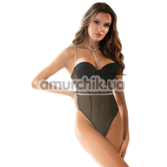 Боди Star Night Sheer Teddy With Faux Diamond, черное - Фото №1