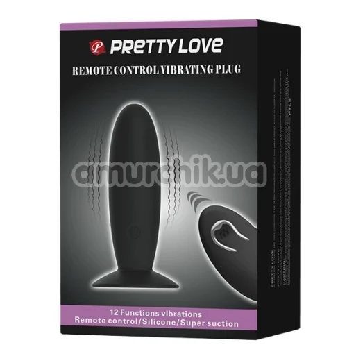 Анальна пробка з вібрацією Pretty Love Remote Control Vibrating Plug, чорна