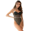 Боди Star Night Sheer Teddy With Faux Diamond, черное - Фото №1