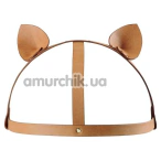 Маска Кішечки Bijoux Indiscrets Maze Head Harness With Cat Ears, коричнева - Фото №1