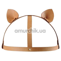 Маска Кошечки Bijoux Indiscrets Maze Head Harness With Cat Ears, коричневая - Фото №1