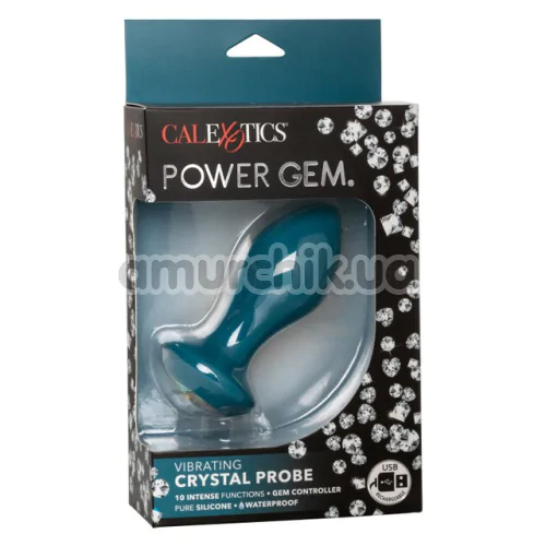 Анальна пробка з вібрацією Power Gem Vibrating Crystal Probe, синя