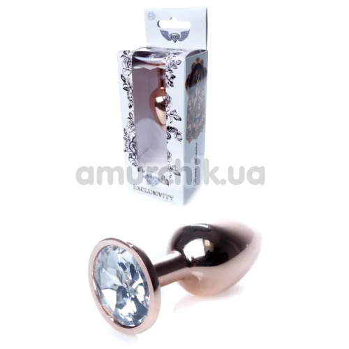 Анальна пробка з прозорим кристалом Exclusivity Jewellery RedGold Plug, золота