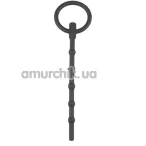 Уретральна вставка Long Hollow Silicone Penisplug, чорна - Фото №1