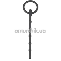 Уретральна вставка Long Hollow Silicone Penisplug, чорна - Фото №1