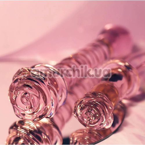 Фаллоимитатор Glaze Glass Rosebud Spiral G-Spot Dildo 9, розовый