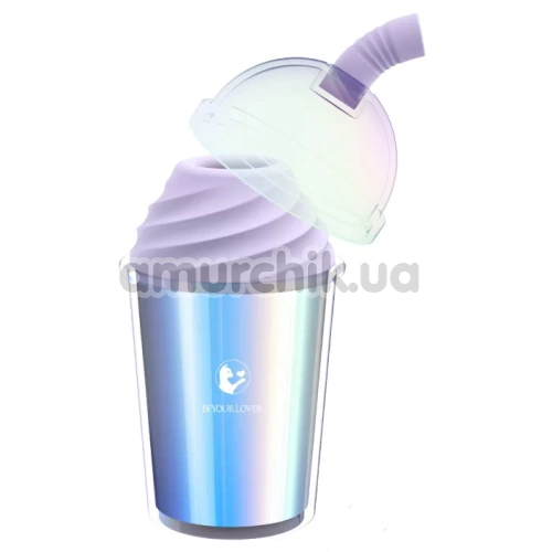 Симулятор орального секса для женщин с вибрацией и подогревом BeYourLover Magic Joy Cup, голубой