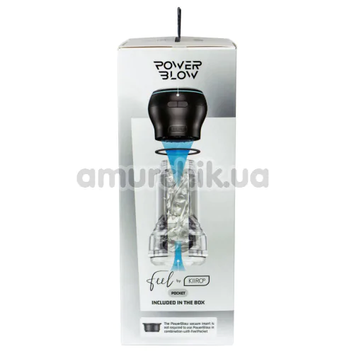 Набор Kiiroo Interactive Suction Device + Stroker: интерактивная насадка PowerBlow + мастурбатор Kiiroo Feel Pocket Male Masturbator PBC (Crystal Texture)