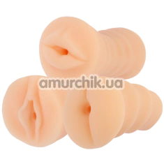 Набор мастурбаторов ManQ Three-Way Stroker Set, телесный - Фото №1