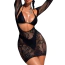 Сукня Star Night Longsleeve Open Front Mini Dress, чорна - Фото №6