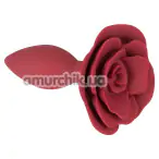 Анальная пробка Silicone Rose Butt Plug, красная - Фото №1