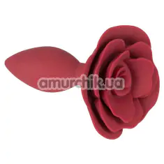Анальная пробка Silicone Rose Butt Plug, красная - Фото №1