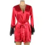 Комплект Star Night Ruth Satin & Lace Long Sleeve Robe, красно-черный: пеньюар + трусики-стринги - Фото №4