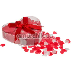 Конфетти в виде сердечек Bath Confetti Big Hearts, бело-красные - Фото №1