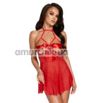 Комплект Kissable Sexy Kiss Babydoll Set, червоний: пеньюар + трусики-стрінги - Фото №1