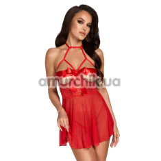 Комплект Kissable Sexy Kiss Babydoll Set, красный: пеньюар + трусики-стринги - Фото №1