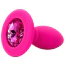 Анальная пробка с розовым кристаллом Alume Silicone Textured Teardrop Anal Plug XS, розовая - Фото №3