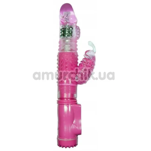 Вібратор із ротацією Boss Series Rabbit Massager O Vai E Vem, рожевий