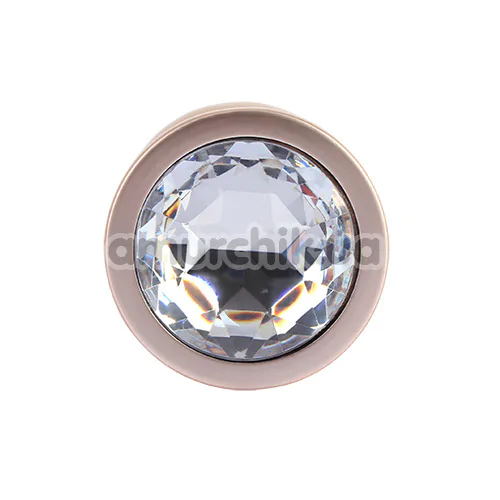 Анальная пробка с прозрачным кристаллом Matrix Mont Candy Rose Gold Gem Metal Plug M, золотая
