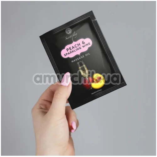 Массажное масло Secret Play Peach & Sparkling Wine - персик и шампанское, 10 мл