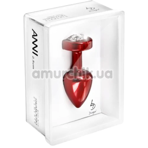 Анальная пробка с прозрачным кристаллом SWAROVSKI Anni R Heart T2, красная